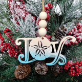 Joy Sand Dollar Beach Theme Christmas Tree Ornament