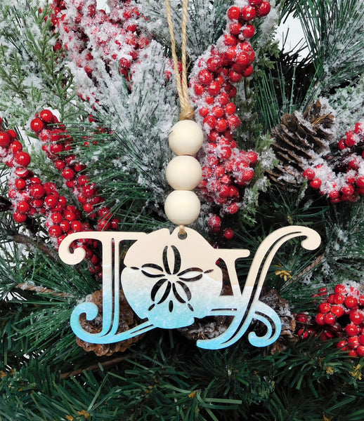 Joy Sand Dollar Beach Theme Christmas Tree Ornament
