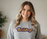 Bulldogs Faux Leather Embroidered Patch - Purple and Gold