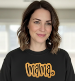 Mama Faux Leather Embroidered Patch Gold and Black