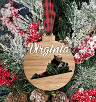 State Shape Christmas Ornament - 3 to 5 Day until RTS