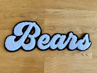 Bears Black and White Chenille Patch with Adhesive Backing - Preorder