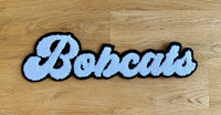 Bobcats Black and White Chenille Patch with Adhesive Backing - Preorder