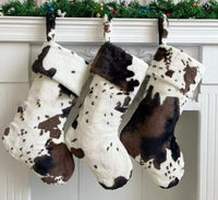 Cow Print Christmas Stocking - Ready to Ship