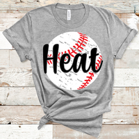 Heat Black Distressed Baseball Direct to Film Transfer - 10 to 14 Day Ship Time
