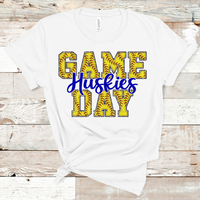 Softball Game Day Huskies Royal Blue Color Code 0504AA Direct to Film Transfer - 10 to 14 Day Ship Time
