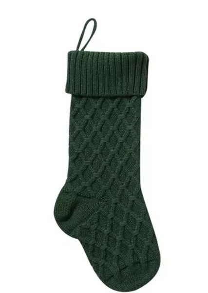 10 Green Knit Christmas Stocking