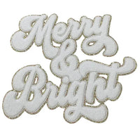 Merry and Bright Iron On Christmas Chenille Patch - Preorder 1 - 2 Week TAT