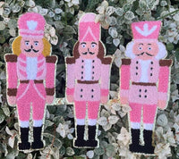 Pink Nutcracker Trio Christmas Iron On Chenille Patch - Preorder 1 Week TAT