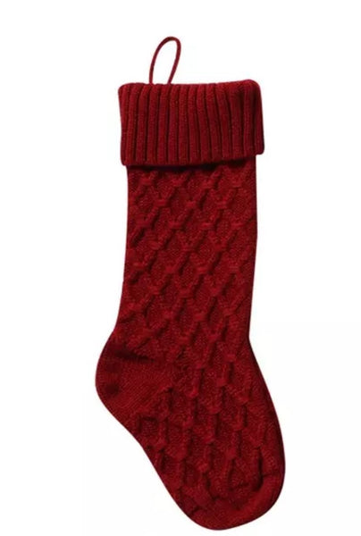 10 Red Knit Christmas Stocking