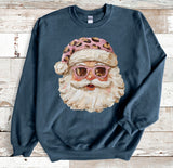 Christmas Hand Painted Look Pink Leopard Santa Direct to Film Transfer - 7 Day TAT