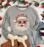 Christmas Hand Painted Look Pink Leopard Santa Direct to Film Transfer - 7 Day TAT