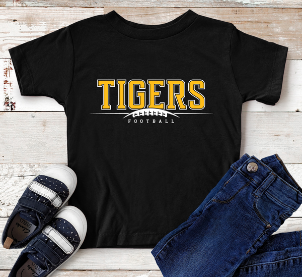 Tigers Football Gold and White Direct to Film Transfer - YOUTH SIZE - 10 to 14 Day Ship Time