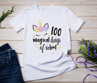 100 Magical Days of School Unicorn Print - Youth Size - SUBLIMATION TRANSFER - RTS