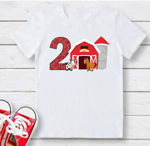 2 Year Old Farm Theme Birthday Party Sublimation Transfer - SUBLIMATION TRANSFER - RTS