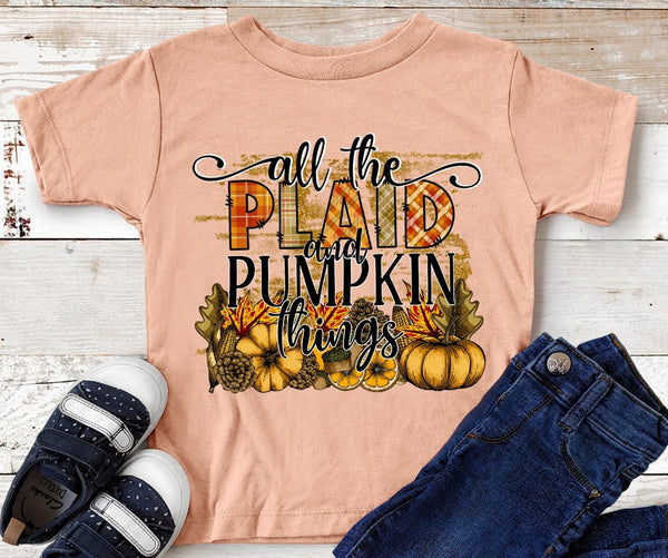 All the Plaid and Pumpkin Things Youth Size - HIGH HEAT FORMULA - RTS