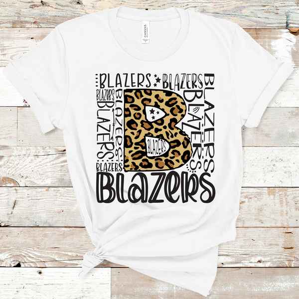 Blazers Leopard Typography Word Art Direct to Film Transfer - 10 to 14 Day Ship Time