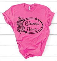 Blessed Nana Floral Screen Print Transfer - RTS
