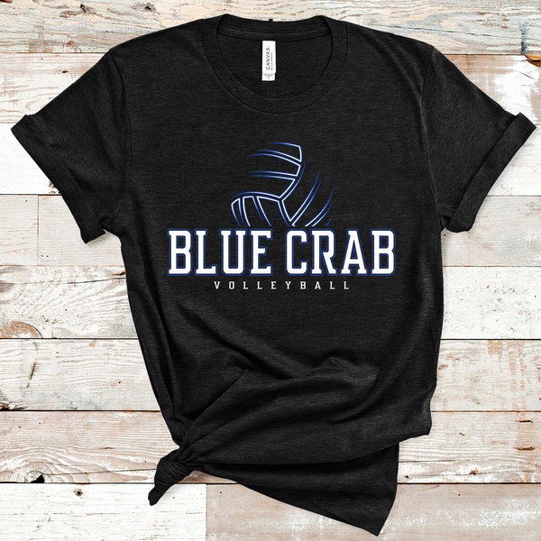 Blue Crab Volleyball Royal Blue and White Text Direct to Film Transfer - 10 to 14 Day Ship Time