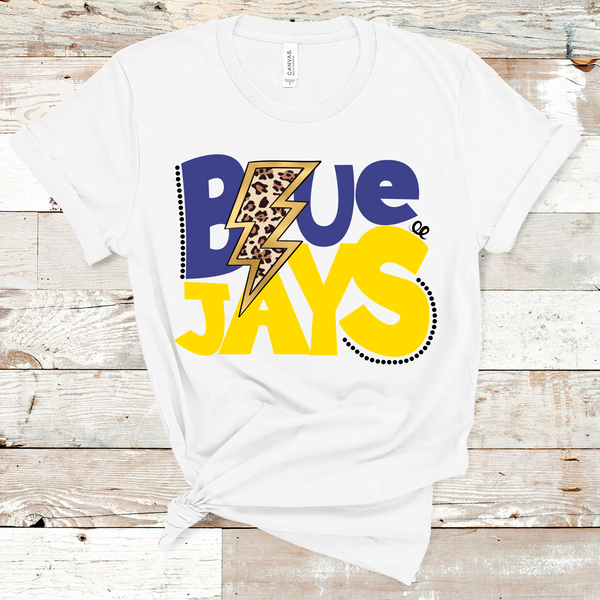 Blue Jays Lightning Bolt Royal Blue and Yellow Direct to Film Transfer - 10 to 14 Day Ship Time