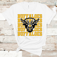Buffaloes Mascot Gold and Black Adult Size Direct to Film Transfer - 10 to 14 Day Ship Time