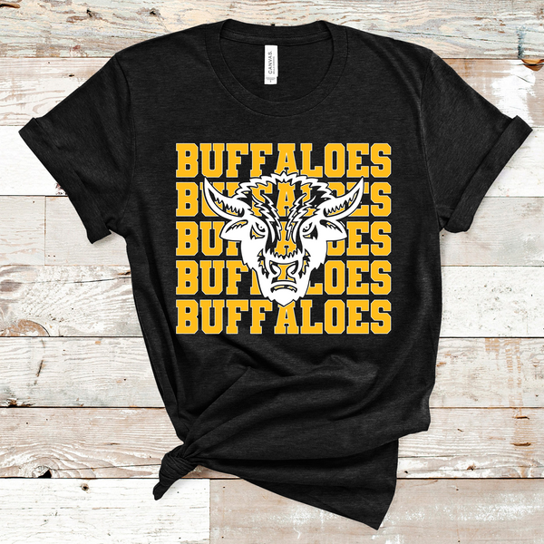 Buffaloes Mascot Gold and White Adult Size Direct to Film Transfer - 10 to 14 Day Ship Time