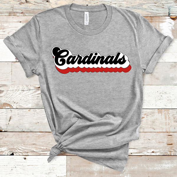 Cardinals Retro Font Red, White, and Black Direct to Film Transfer - 10 to 14 Day Ship Time