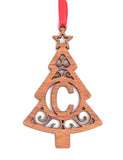 Monogram Christmas Tree Mahogany Ornament