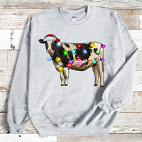 Christmas Cow with Lights Direct to Film Transfer - 10 - 14 Days Until RTS