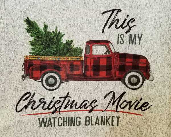 This is My Christmas Movie Watching Blanket Vintage Plaid Truck - SUBLIMATION TRANSFER - RTS
