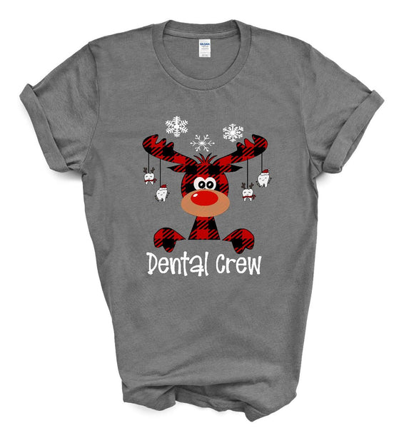 Dental Crew Christmas Moose Screen Print Transfer - HIGH HEAT FORMULA - RTS