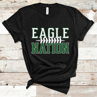 Eagle Nation Football Green and White Direct to Film Transfer - 10 to 14 Day Ship Time