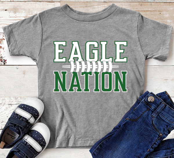 Eagle Nation Football Green and White Direct to Film Transfer - YOUTH SIZE - 10 to 14 Day Ship Time