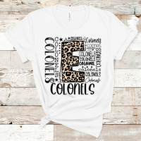 E Colonels Leopard Typography Word Art Direct to Film Transfer - 10 to 14 Day Ship Time