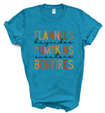 Flannels Hayrides Pumpkins Sweaters Bonfires Fall Screen Print Transfer - HIGH HEAT FORMULA - RTS