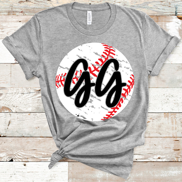 GG Distressed Baseball Direct to Film Transfer - 10 to 14 Day Ship Time