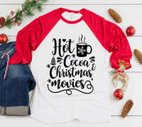 Hot Cocoa and Christmas Movies Screen Print Transfer - RTS