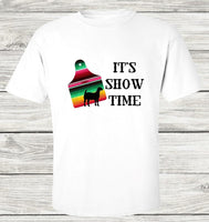 It's Show Time with Serape Ear Tag and Boer Goat No Background - SUBLIMATION TRANSFER - RTS