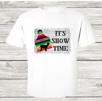 It's Show Time with Serape Ear Tag and Goat - SUBLIMATION TRANSFER - RTS
