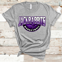 Jackrabbits Basketball Purple, White, and Black Text Direct to Film Transfer - 10 to 14 Day Ship Time