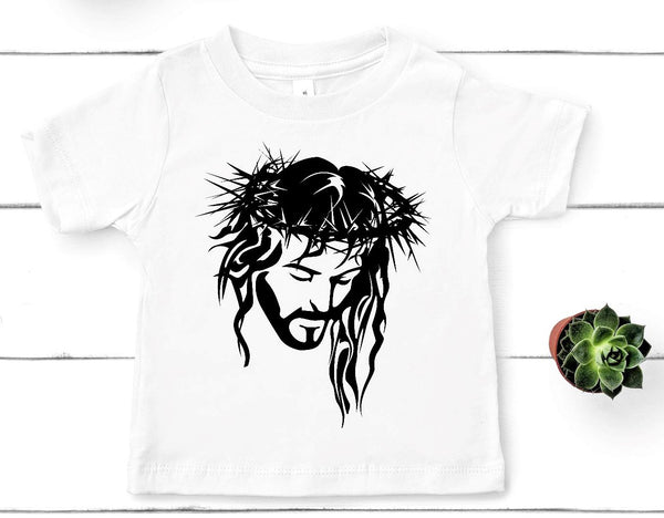 Jesus in a Crown of Thorns Youth Size Screen Print Transfer - Preorder