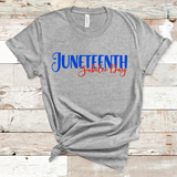Juneteenth Jubilee Day Red and Blue Adult Size Direct to Film Transfer - 10 to 14 Day Ship Time