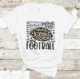 Football Leopard Typography Customize Team Direct to Film Transfer - 10 to 14 Day Ship Time