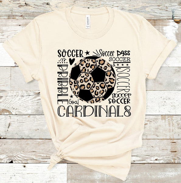 Soccer Leopard Typography Customized Mascot Name Direct to Film Transfer - 10 to 14 Day Ship Time