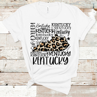 Kentucky Leopard Typography Black Word Art Direct to Film Transfer - 10 to 14 Day Ship Time