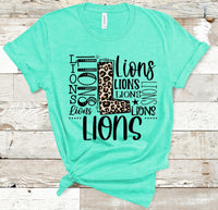 Lions Leopard Typography Word Art Direct to Film Transfer - 10 to 14 Day Ship Time