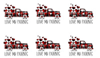 Love My Patients Red Plaid Truck with Hearts Sublimation Design for Masks - RTS