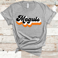 Moguls Retro Mascot Orange, Black, and White Direct to Film Transfer - 10 to 14 Day Ship Time