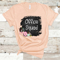 Office Squad Floral Chalkboard Back To School Screen Print Transfer - RTS