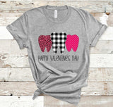 Pink Plaid Teeth with Hearts Dentist Office Happy Valentine's Day Screen Print Transfer - HIGH HEAT FORMULA - RTS